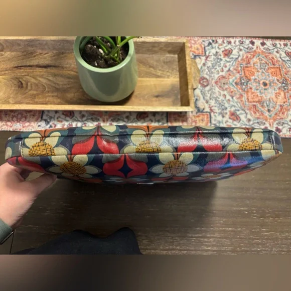 🔑 Vintage Fossil Key-Per • Coated Canvas Mod Floral Laptop Bag - Picture 5 of 9